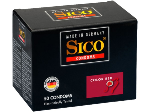 Sico Color Kondome, rot mit Erdbeergeschmack