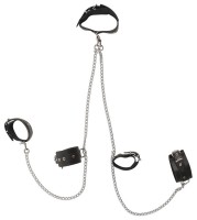 Bondage Gurtzeug mit Kragen und Manschetten