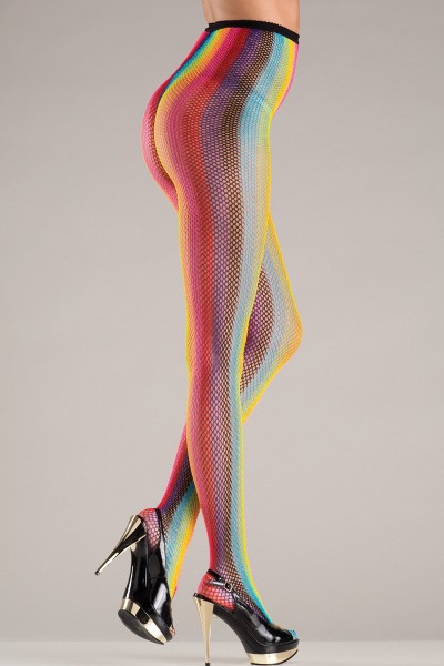 Strumpfhose in Regenbogenfarben mit Streifen